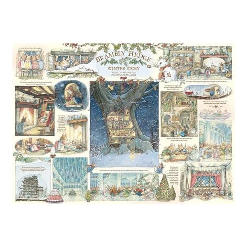 Image of Cobble Hill 1000 Piece Jigsaw Puzzle - Brambly Hedge Winter Story - Poster Included