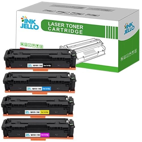 Image of Inkjello W2410A,W2411A,W2412A,W2413A,216A Toner Cartridge With Chip For Printer, Compatible With HP Colour LaserJet Pro MFP M182n, MFP M183fw (B/C/M/Y, 4-Pack)