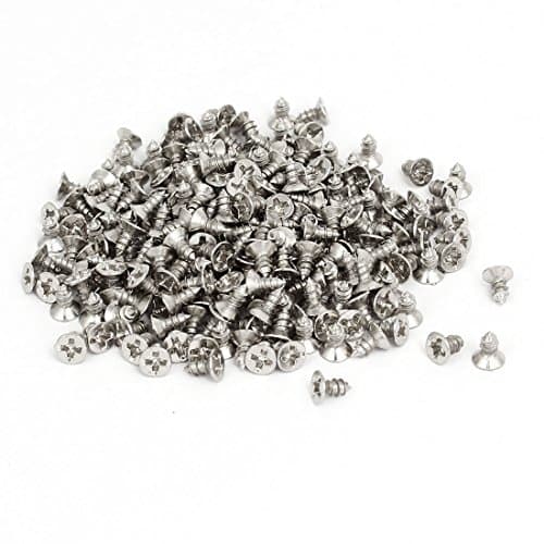 Image of Sourcingmap M3 x 6mm Phillips Flat Head Self Tapping Screws Silver Tone 260pcs