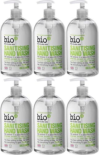 Image of (6 PACK) - Bio-D - Sanitising Hand Wash Lime/Aloe | 500ml | 6 PACK BUNDLE