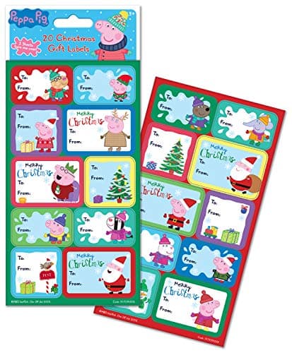 Image of Peppa Pig Christmas Gift Label Stickers | Includes 20 Adhesive Labels | Perfect for Decorating Presents