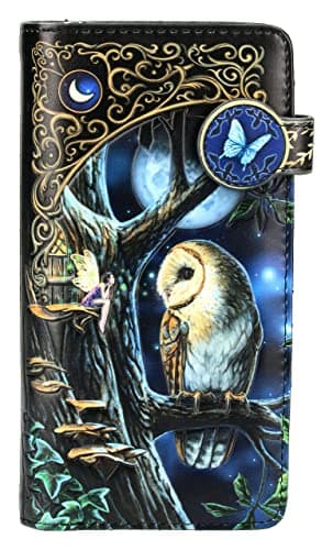 Image of Fantasy Purse with Elf and Owl - Fairy Tales Embossed Motif by Lisa Parker | Purse, Many Compartments, Wallet, Height 18.5 cm