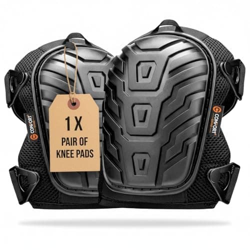 Image of COMFORTGUARD Knee Pads for Work - Lightweight Gel & Foam Kneeling Pads with Easy-Fix Clips - Construction Gardening Flooring Tiling - Adjustable Straps & Carry Bag