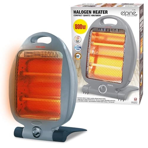 Image of 800W Halogen Heater - Instant Heat With Two Settings | Ideal For Winter - Home, Office, Living Room, Caravan, Garages | 2 Bars Quartz - Compact, Silent, Energy Saving Heater, Durable and Long Lasting