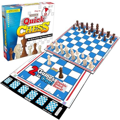 Image of ROO GAMES QG01 Quick Chess - Learn Chess with 8 Simple Activities - For Ages 6+ - Chess Set for Kids,White
