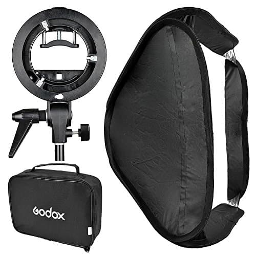 Image of Godox Softbox 60x60 Foldable Universal with S Style Speedlite Bracket for Flash Bowens Mount Accessories Direction Adjustable with TARION Flash Diffuser