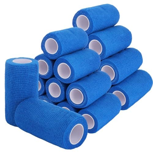 Image of APACALI 20 Rolls Cohesive Bandage 10cm x 4.5m, Blue Vet Wrap for Horses, Self Adhesive Bandage, Sock Tape Football for Wrist & Ankle Protection