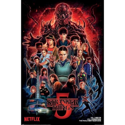 Image of Stranger Things Final Season Poster, Season 5 Maxi Poster 61cm x 91.5cm, Official Netflix Licensed Product, Premium Wall Art for Bedrooms, Living Rooms & Collectors