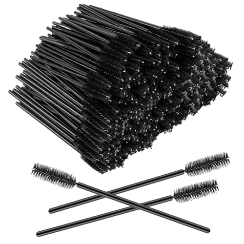 Image of 300 PCS Disposable Mascara Wands Black Eyelash Brushes Spoolies, Eyebrow Spoolie Brushes, Mascara Spoolies Applicator for Eyelash Extensions, Eyebrow Grooming & Makeup Tools