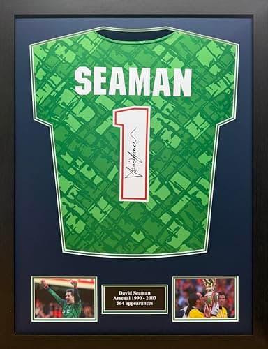 Image of Allstarsignings David Seaman Signed Arsenal Goalkeeper Shirt Comes with COA & Photo Proof Green