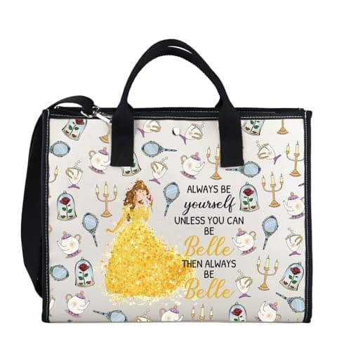 Image of Beauty Movie Makeup Bag Beast Fans Gift Belle Princess Birthday Gift Fairy Tales Cosmetic Bag (Always BE Bellle Tote Bag 2uk)