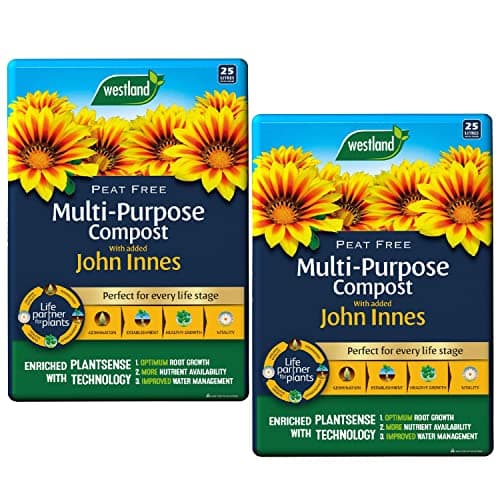 Image of Topline Westland Multi-Purpose Garden Compost - Peat Free Multi Purpose Compost Soil with John Innes, 2 x 25L Bags with Topline Card for Indoor & Outdoor Plants, Growing Vegetables. (MPC2)