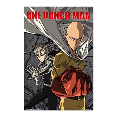 Image of Grupo Erik Poster One Punch Man Saitama And Genos - 36 x 24 inches / 91.5 x 61 cm - Shipped Rolled Up - Cool Posters, Art Poster, Wall Posters & Prints