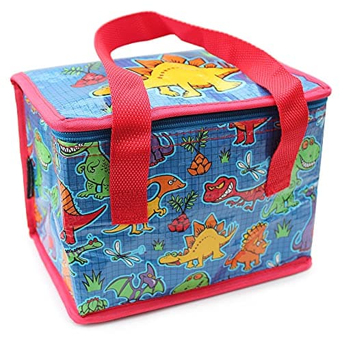 Image of Fashion Stationery Lunch Bag Insulated Cooler Kids Adults Folding Reusable Pack Lunch Bags for Girls Boys Kids Picnic Bag (Blue)