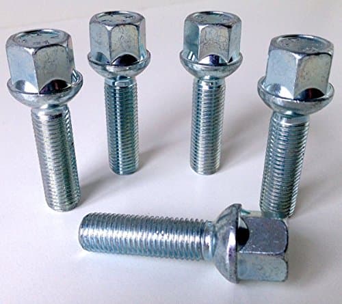 Image of Set of 5 alloy wheel bolts M12 x 1.5 thread 40mm long, radius seat, 17mm Hex suitable for Mercedes