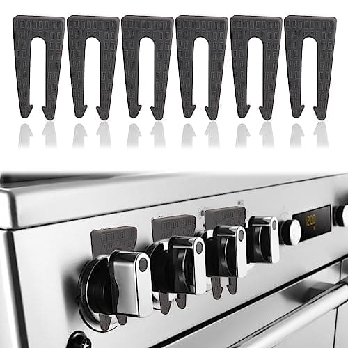 Image of 6pcs Stove Knob Covers, Portable Child Proofing Oven Knob Lock Practical Kitchen Gas Stove Knob Covers for Gas Stoves Home Restaurant School (Grey)