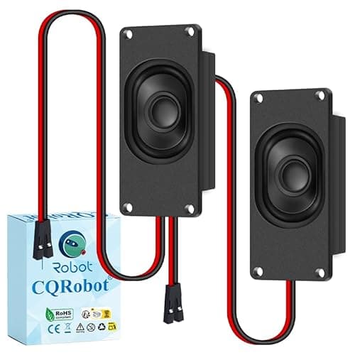 Image of CQRobot Miniature Loudspeaker 3 Watt 4 Ohm Passive Enclosed Audio/Woofer Speaker Compatible with Arduino Board. 2.54mm Dupont Interface, for a Variety of Small DIY Electronic Projects.