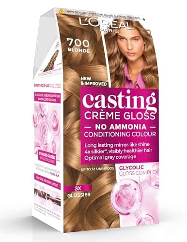 Image of L'Oréal Paris Casting Crème Gloss, Semi-Permanent Hair Dye, Radiant & Natural Colour, No-ammonia, Semi-Permanent Hair Colour Lasts 32 Washes, Shade: 700 Blonde