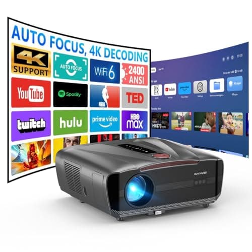 Image of Daylight Projector 2400 ANSI Ultra HD 4K HDR10 Daytime Smart Projector with Wi-Fi 6 Bluetooth 5.4,TOF Autofocus,HDMI eARC/CEC,40W DB Audio,2026 Upgraded Auto Lens Cap for Home Cinema Gaming Ceiling