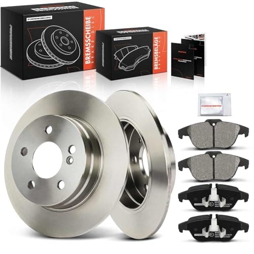 Image of Frankberg Brake Kit incl. 2x Brake Disc + 4x Brake Pad Rear Compatible with C-Class T-Model S204 C-Class Coupe C204 Replace# 0054200720, 0054208120