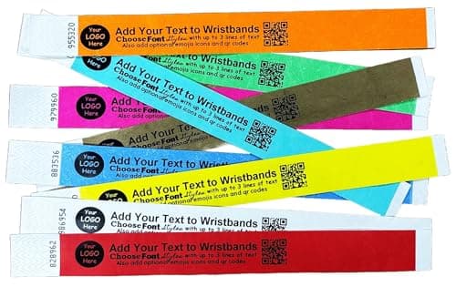 Image of J&R Wristbands Customised Personalised Made from Tyvek Choose Pack Size (25mm)