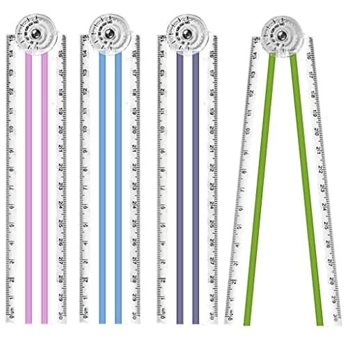 Image of 4PCS Folding Ruler 30cm Flexible Foldable Rulers 15cm Transparent Straight Rulers Shatterproof Plastic Geometric Ruler for School Kids Office