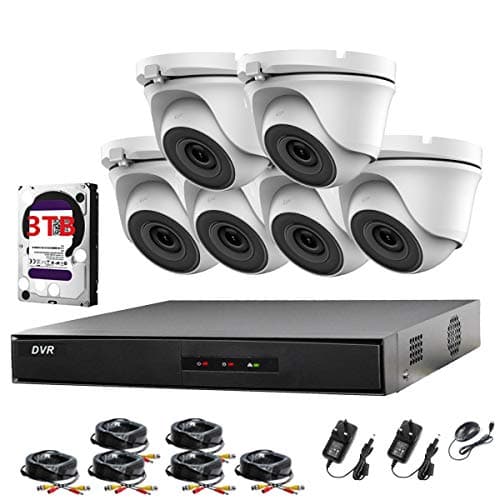 Image of HIKVISION 8CH CCTV KIT DVR 1080P & 6X 2.0MP FULL HD 1080P WHITE DOME CCTV CAMERAS IR 20M NIGHT VISION REMOTE VIEW EASY P2P SECURITY CAMERA SYSTEM (3TB HDD PRE-INSTALLED)