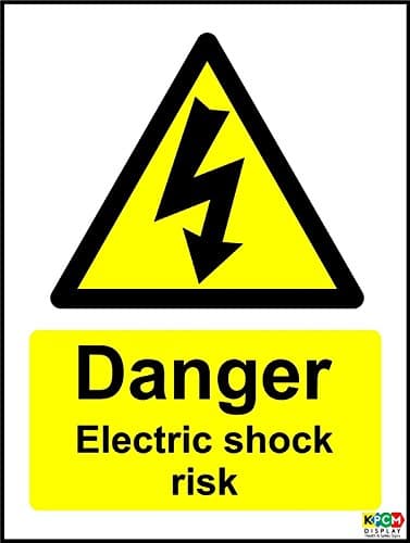 Image of Danger Electric Shock Risk Safety Sign - 1.2mm Rigid plastic 200mm x 150mm