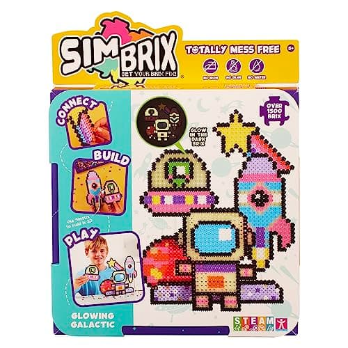 Image of Character Options 07997 Simbrix Theme Pack Glowing Galactic with 1500+ brix Creative Activity STEAM Arts and Crafts Kids’ Toys for Girls & Boys Ages 5 and up