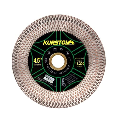 Image of KURSTOL Tile Diamond Saw Blade - 4.5"/115mm Dual-Purpose Diamond Cutting Disc,Angel Grinder Blade Arbor 7/8"-5/8" for Cutting and Grinding Ceramic Tiles,Porcelain,Granite,Marble
