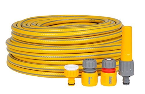 Image of HOZELOCK - Starter Hose Kit ø 12.5mm (1/2") 30m : Versatile, UV-resistant Garden Hose, 4-layer Braided Reinforced Hose, Hard Wearing, Includes Fittings and Nozzle, 10 Year Guarantee* [7230P9000]