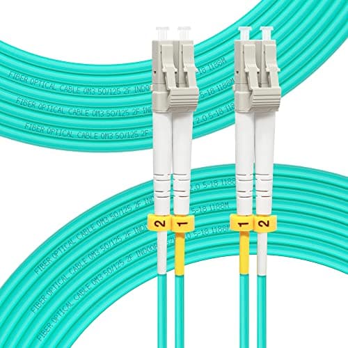 Image of FLYPROFiber 30m/98ft OM3 LC to LC Fiber Patch Cable | Length Options: 0.2m-100m, 10GB Duplex, 50/125um Multimode Fiber Optic Cable Cord LSZH 30Meter(98ft)