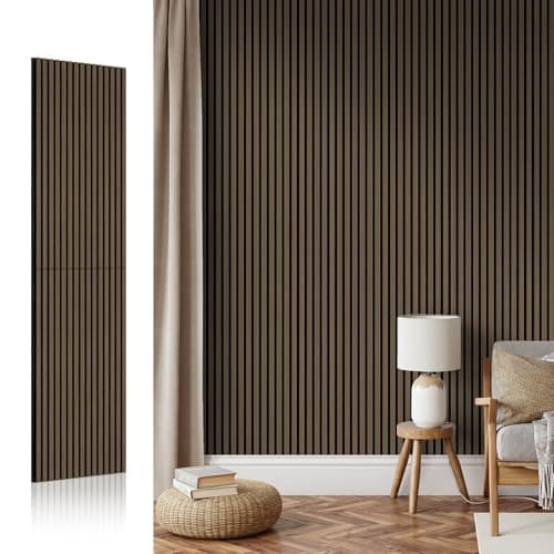 Image of AKK-Star Acoustic Panels ，Folding Panel 1 Set - 2400x600mm Wooden Wall Panels for Sound Studio, Living Room, Home Cinema, Wall Decoration and 3D Wall Panels (Smoked Oak 5#)