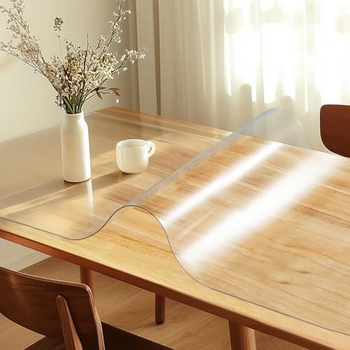 Image of YORKING PVC Table Protector Mat, 40x100cm, 1.5mm Thick, Clear Waterproof Anti Slip Floor Carpet Protector, Office Chair Desk Mat