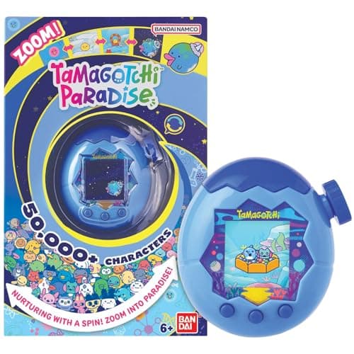 Image of Bandai Tamagotchi Paradise Digital Pet Blue Water Shell | Evolved Electronic Pet Toy With Zooming Worlds | Tamagotchi Paradise Virtual Pets For Kids And Adults Make Fun Gifts For Girls And Boys