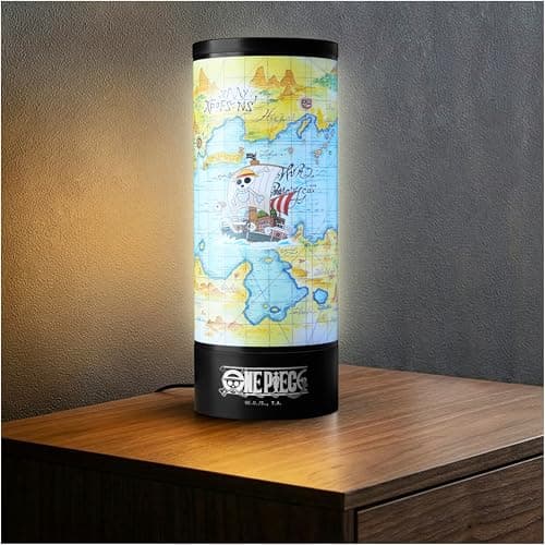 Image of One Piece 3D Night Light, Table Lamp with 3 Brightness Levels, Portable, White Coloured & Dual Powered The World Map LED Light for Bedroom & Desks, Manga Living Room Decor, Anime Gifts (Multi Map)