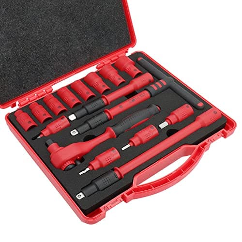 Image of MichaelPro 16-Piece 3/8" Drive VDE Insulated Tools Set with Sockets, Bits Sockets, Wrenches, Ratchet, Electrical Tools | MP005047