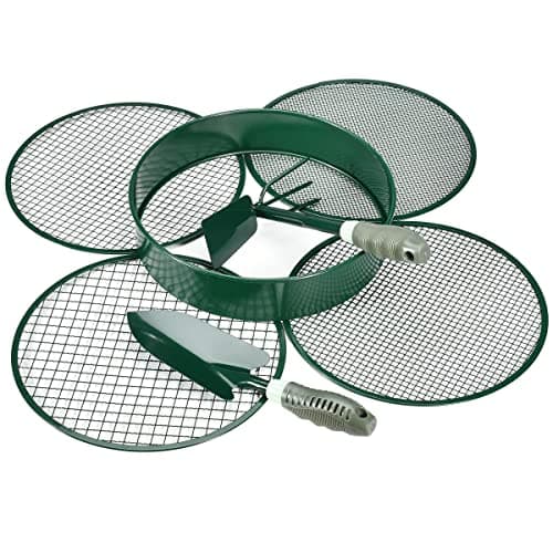 Image of johgee Garden Sieve Metal, Soil Sieve, Garden Riddle Mesh Sizes 12mm/9mm/6mm/3mm, Gardening Sieve for Soil and Stones Large, Equipped with a Shovel and a Rake