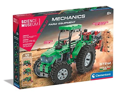 Image of Clementoni- Science Museum Mechanics: Farm Vehicle Building Set, Learn Through Building & Playing, (8 Years+)