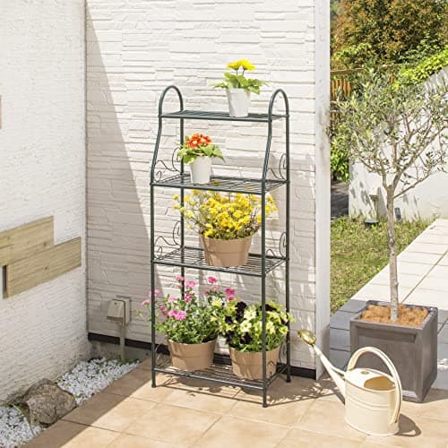 Image of VegTrug Plant Stand 4 Shelf, Black (PLS-04W UK)