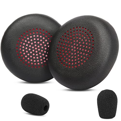 Image of Voyager Focus UC Ear Pads Replacement Ear Cushion Compatible with Poly Voyager Focus UC 2, Plantronics Voyager Focus UC B825 Binaural, BLACKWIRE 5220 5210 7225 Headset (Red)