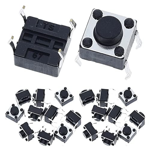 Image of Youmile 100-Pack 6x6x5 mm Miniature Micro Momentary Tactile Tact Touch Push Button Switch Quality Switch SPST Miniature/Mini/Micro/Small PCB