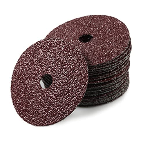 Image of LEONTOOL Aluminum Oxide Resin Fiber 25pcs 4-Inch Resin Fiber Sanding Discs Center Hole 36 Grit Sanding Disc for Angle Grinders