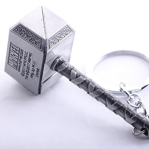 Image of N10BD Marvel Avengers Thor's Hammer Large Pewter Keyring (Grey)"