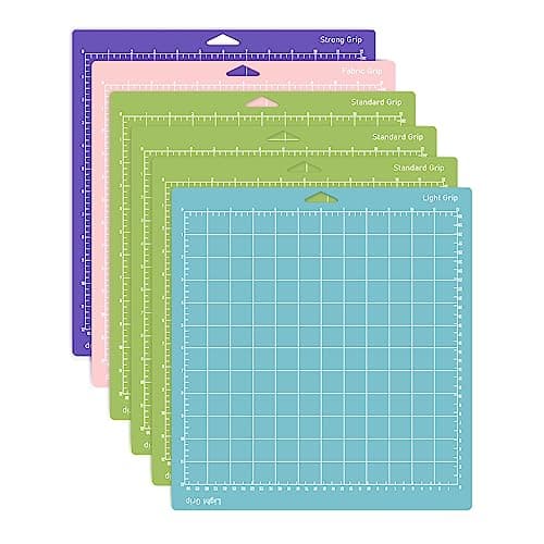 Image of [6 Pack] Cutting Mat (12x12) Inch for Cricut Maker and Explore Cutting Machines, Light/Standard/Grip/FabricGrip Cut All The Essentials, from Delicate Paper to Heavier Specialty Materials