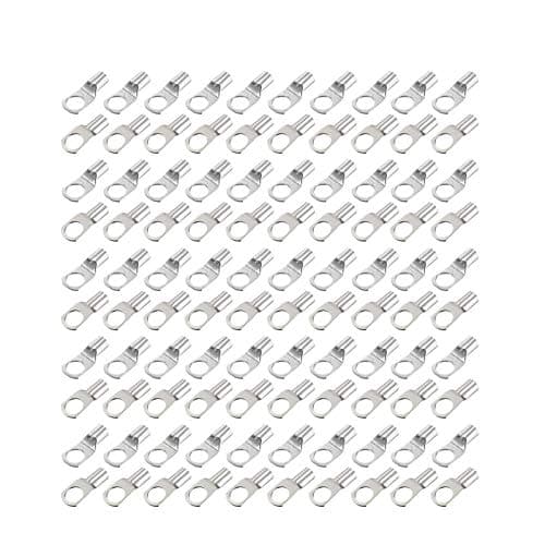 Image of Carkio 6.4mm² Non-Insulated Copper Crimp Terminals, U-Type Copper Eyelets Tubular Lug Ring Terminal Connectors Wire terminals Connector SC16-10 100pcs
