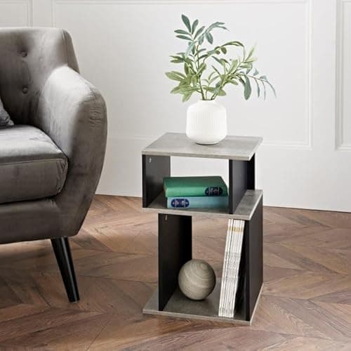 Image of New Modern Themed Hudson Side Table Concrete Finishing, Great for Potted plants, Cups and Plates