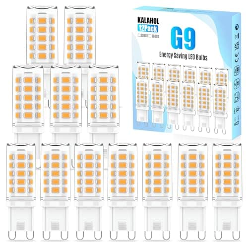 Image of KALAHOL 12 Pack G9 LED Bulbs Warm White, 4W, 3000K, No Flicker, Equivalent to 40W Halogen, 400LM, Non-Dimmable, Energy Saving G9 LED Light Bulbs for Decoration, Office, Home Lighting Decor and More