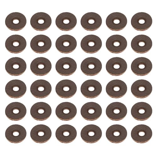Image of PATIKIL 8mm Leather Washers, 200pcs Leather Handle Washers Leather Spacer Cushion Washers 1.5 mm Thick Round for Knife Handle Hammer Hatchet Badge Bicycle Seat Crafts, Brown