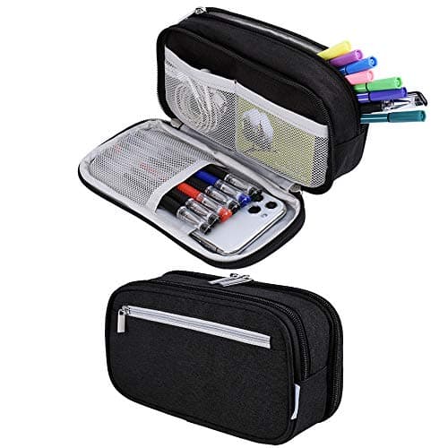 Image of Chelory Pencil Case Large Capacity Pencil Cases Big Storage Pencil Bag Pen Pouch Holder Stationary Office Organizer for Boys Girls Teens Students School Supplies Makeup Bag Adults, Black